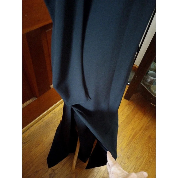 Halston Heritage Evening Maxi Dress Sz 4 Black Gothic Vampire Sexy - Picture 6 of 9